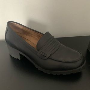 black loafers